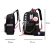 MOCHILA BTS COLOR BLANCO Y NEGRO