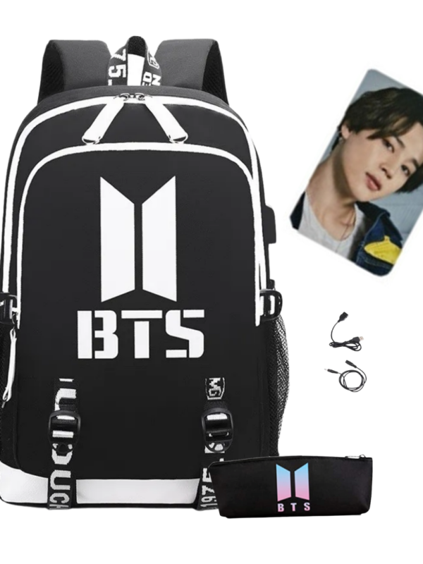 MOCHILA CASUAL KPOP BTS - NEGRO